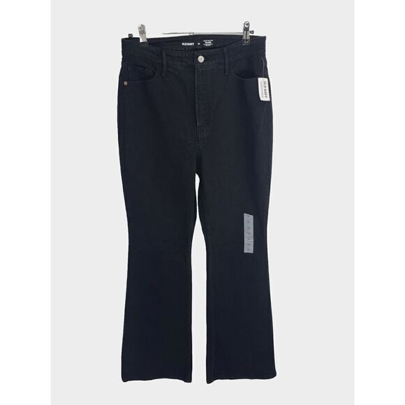 Old Navy Women's Black Jeans Size 10 R Higher High Rise Flare Secret Smooth '22 - Picture 1 of 15